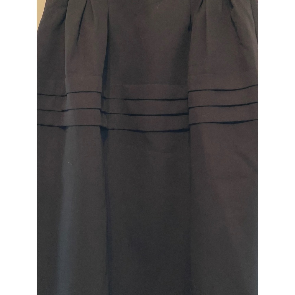 Muyeon Ji Black Midi Dress Bow Detail White Pleated Hem Size Medium - Picture 3 of 8